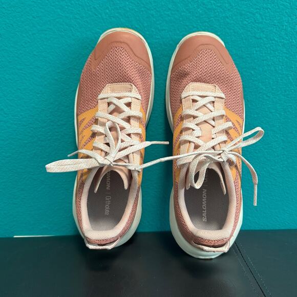 Salomon Ortholite Pink & Orange Women's Laced Hiking Sneakers Women's 7 - Picture 7 of 10